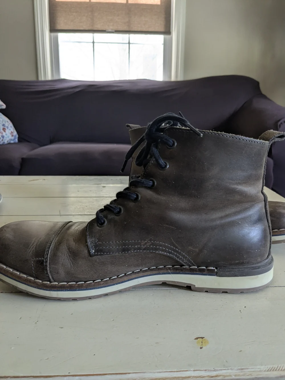 MENS BULLMAKER BROWN LEATHER ANKLE CHUKKA BOOTS - SIZE 9 (42)